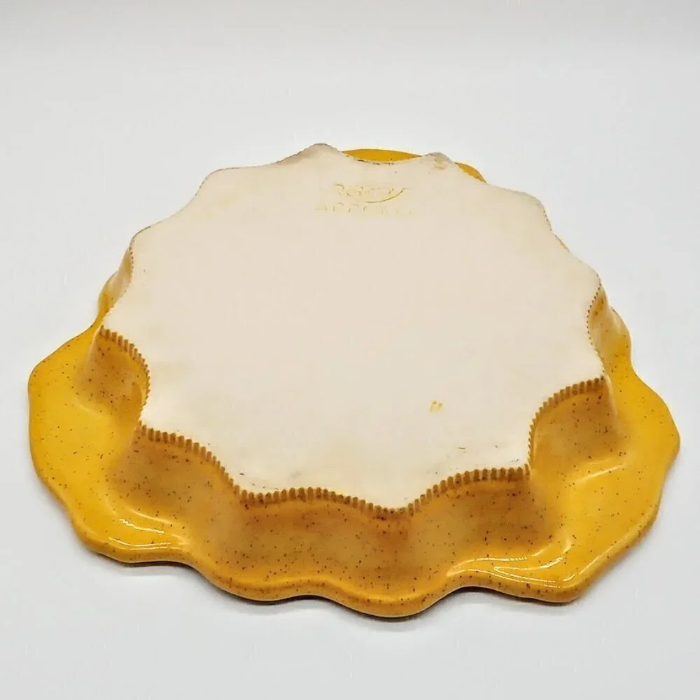 Appolia Golden Yellow Ceramic Scalloped 11-Inch Dish